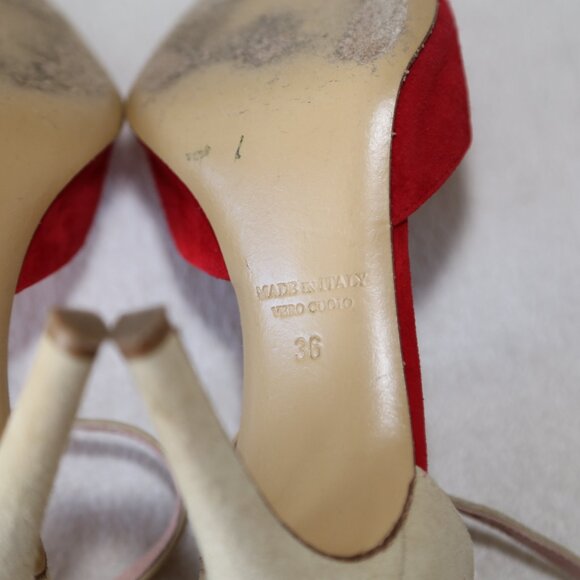 EUC Fauzian Jeunesse suede leather pumps pointed toes made in Italy SIZE 36 - Picture 6 of 7